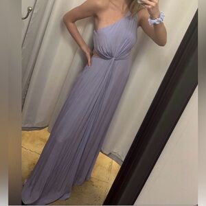 One-Shoulder Lavender Evening Gown